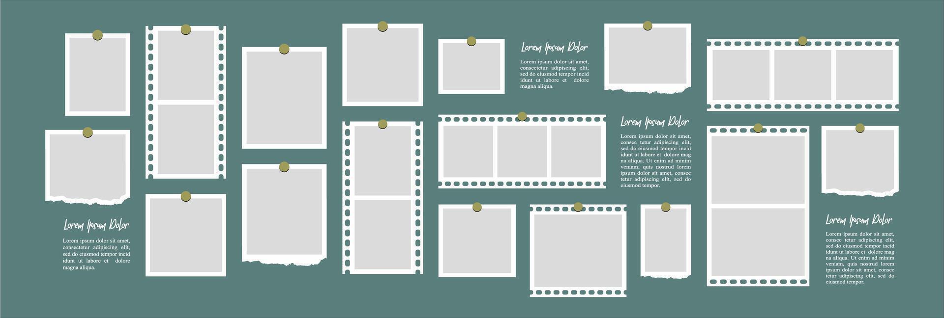 photo frame collage collection template design vector