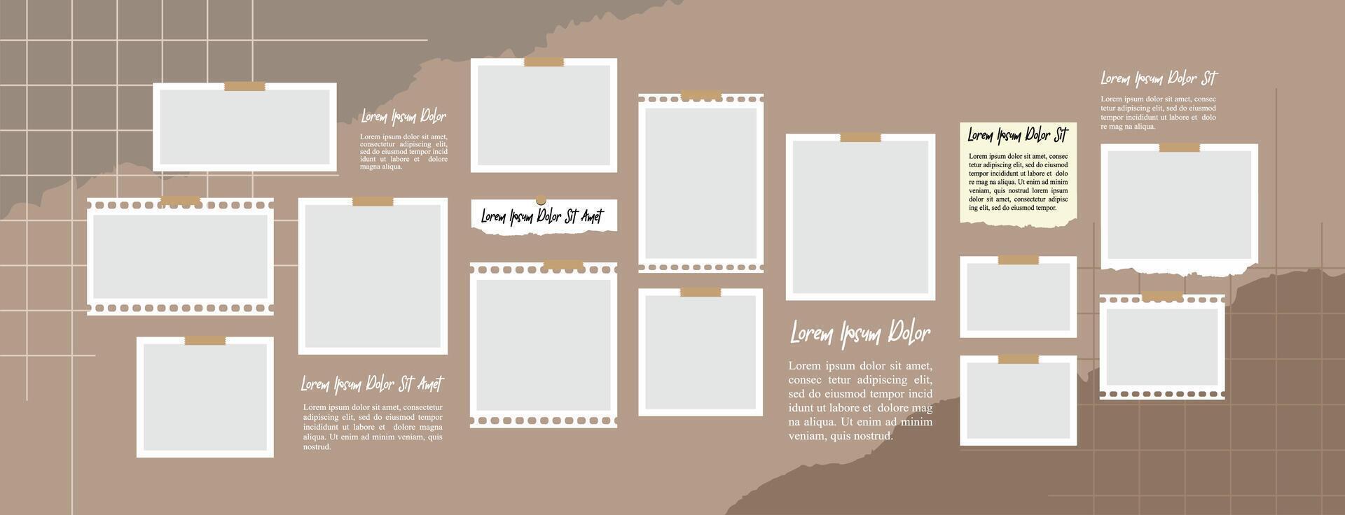 Photo frame collage modern concept vector