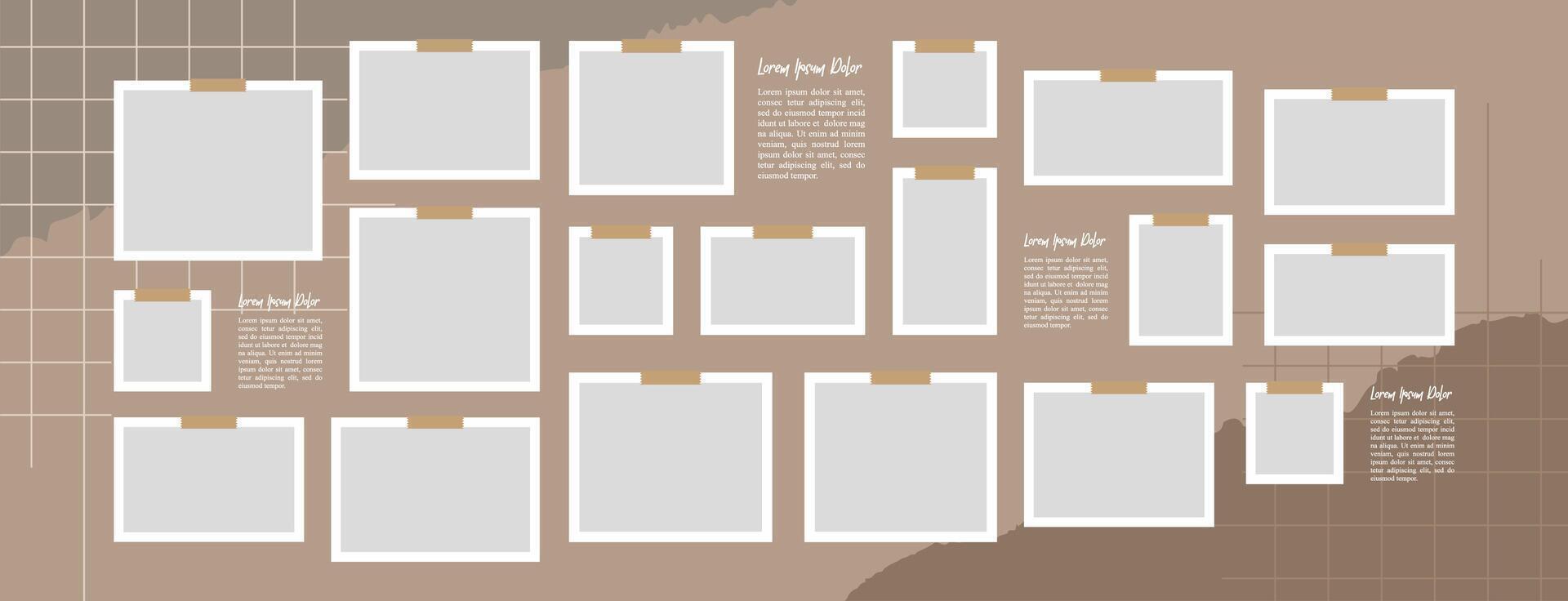 Picture collage frames set vector
