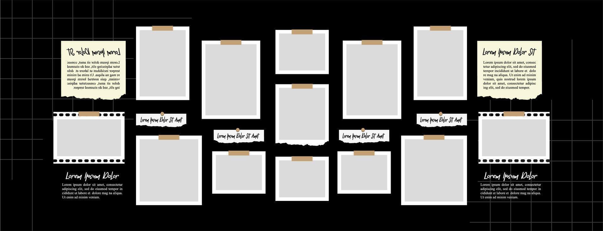 Untidy photo frame collage vector