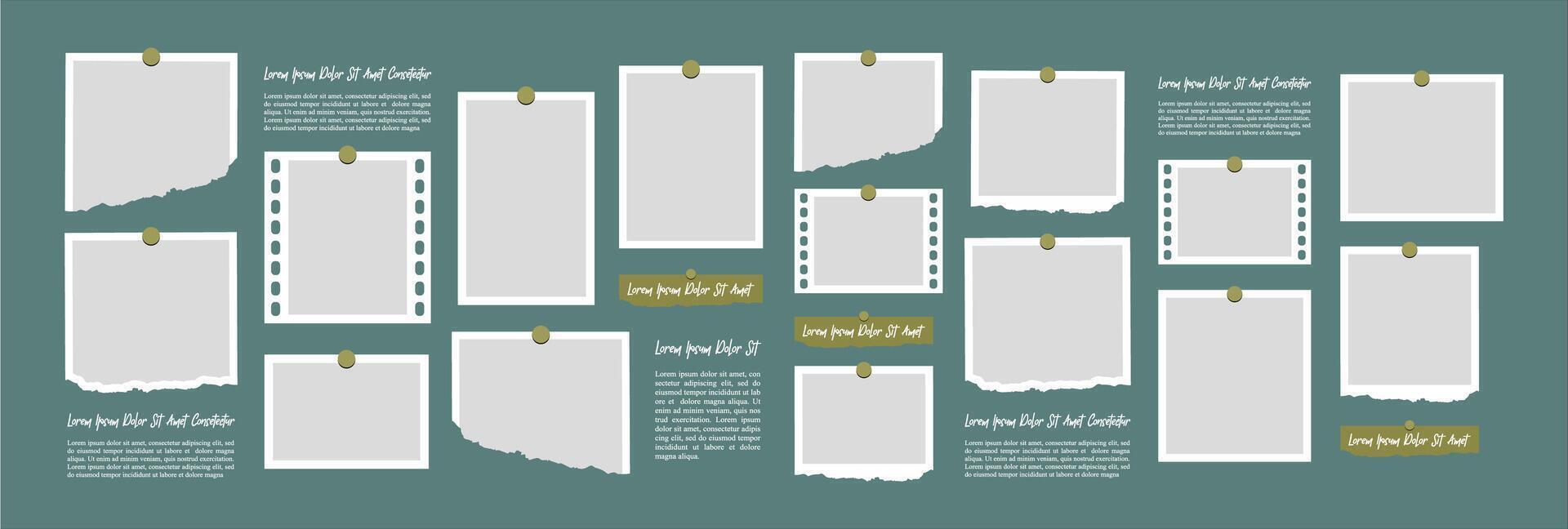 Collage of realistic frames Border vector