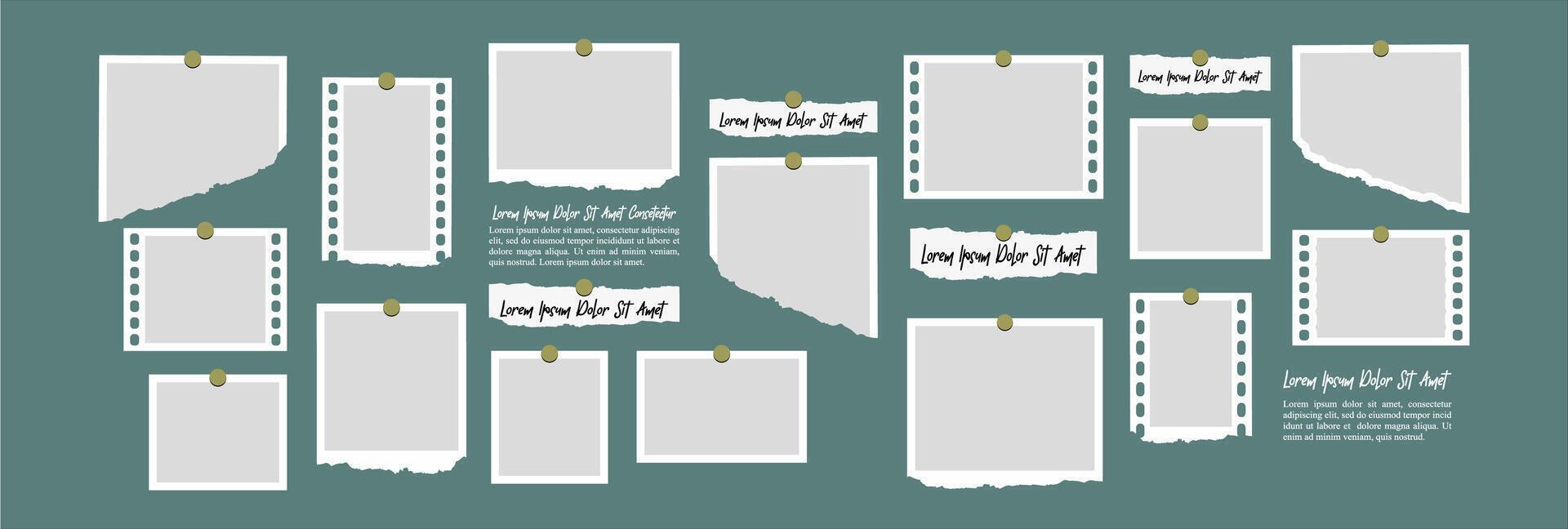 Moodboard photo collage design vector
