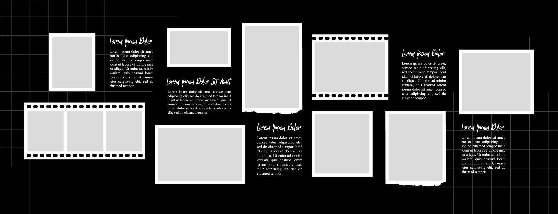 photo frames set with text space vector