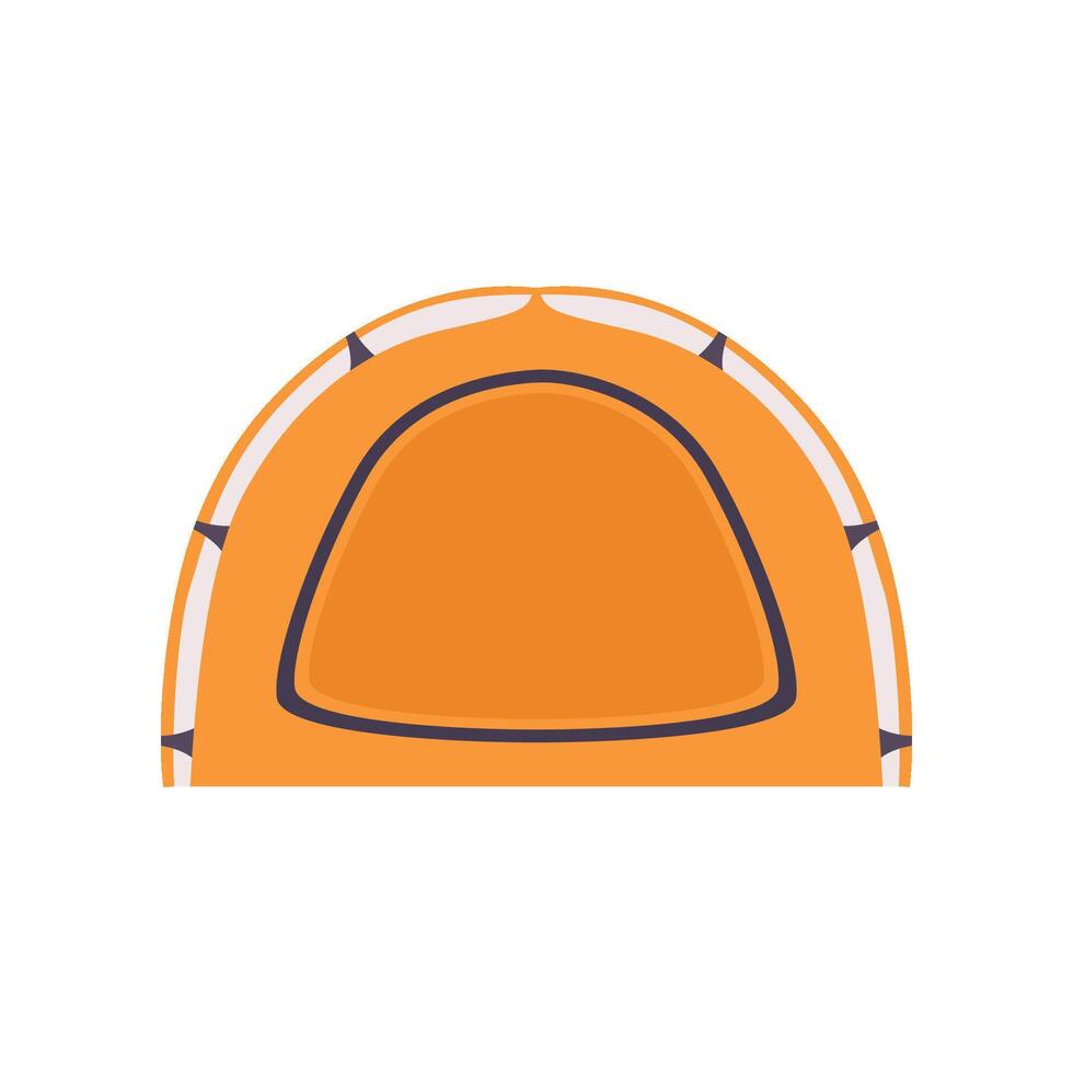 Orange Camping Tourist Tent, Summer Rest Design Element Illustration vector
