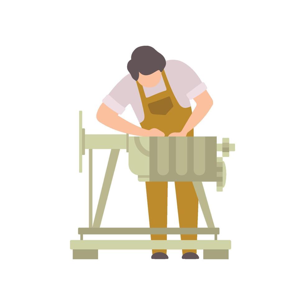Professional Auto Mechanic Character Working In Car Repair Service Illustration vector