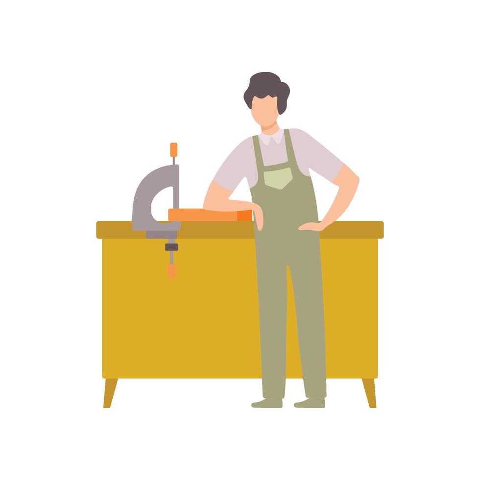 Professional Auto Mechanic Character in Uniform Working In Car Repair Service Illustration vector