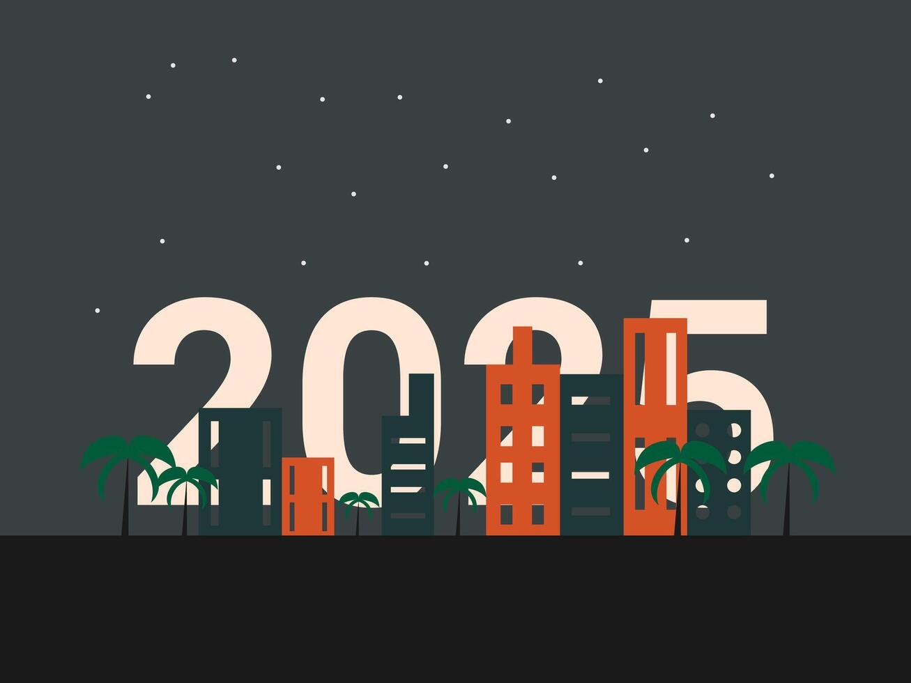 Flat design New Year illustration vector