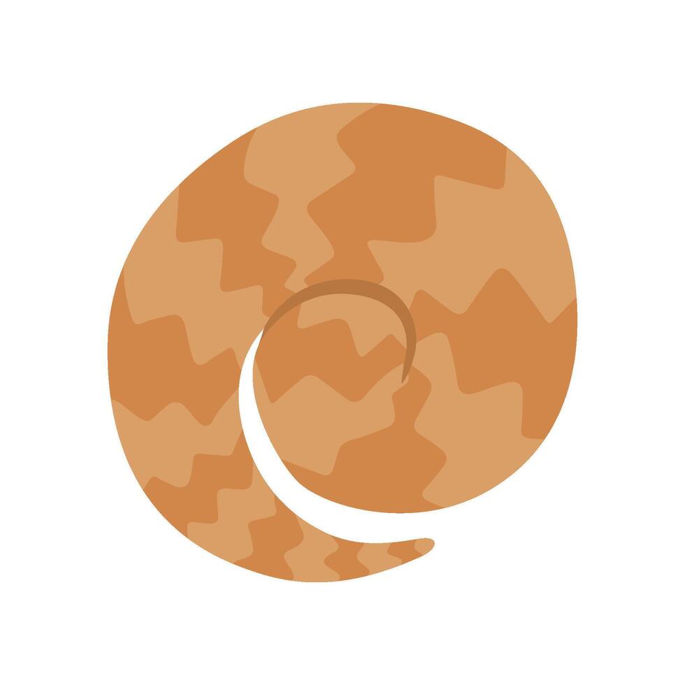 Cute Pangolin Curled Up, View From Above, Rare Species of Animals Cartoon Illustration vector