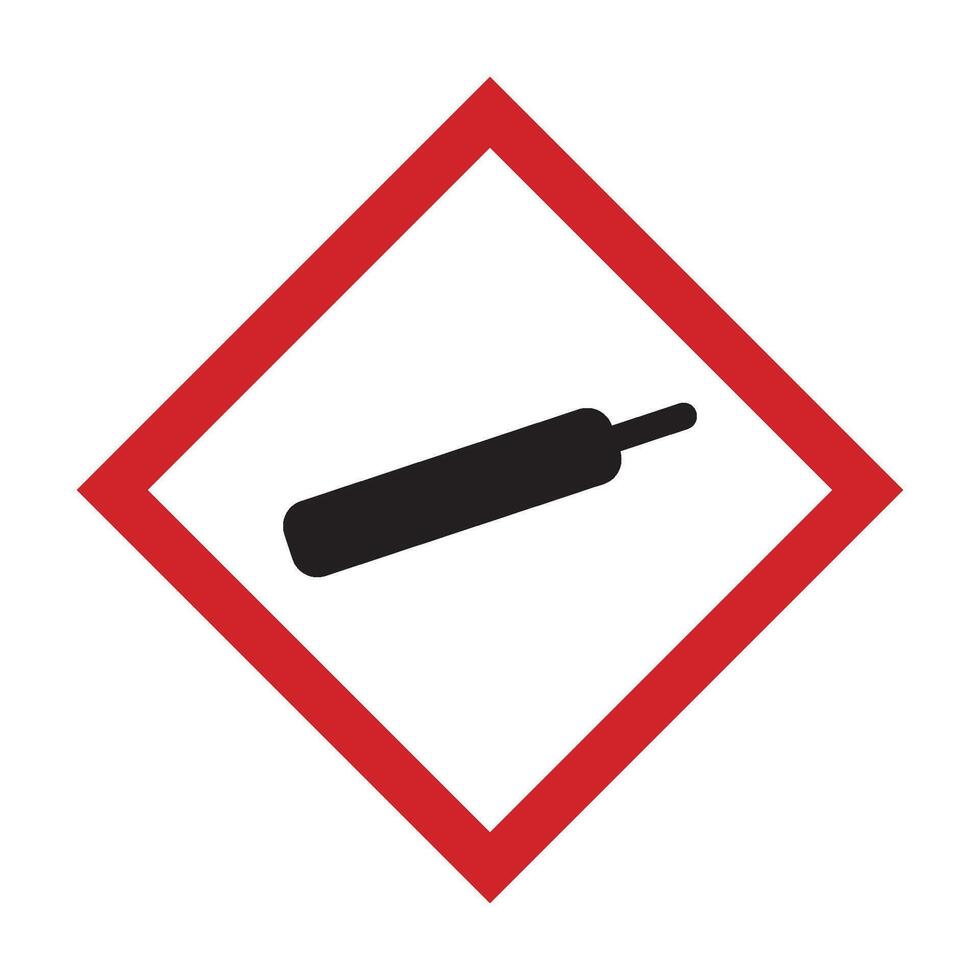 A red and black sign with a black object in the middle vector
