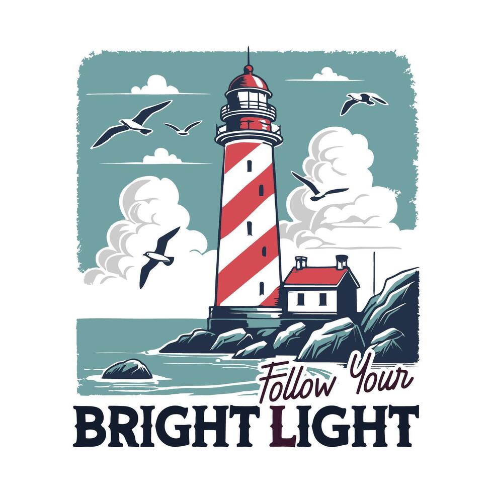 Bright Lights T-Shirt. Shining Through the Darkness vector