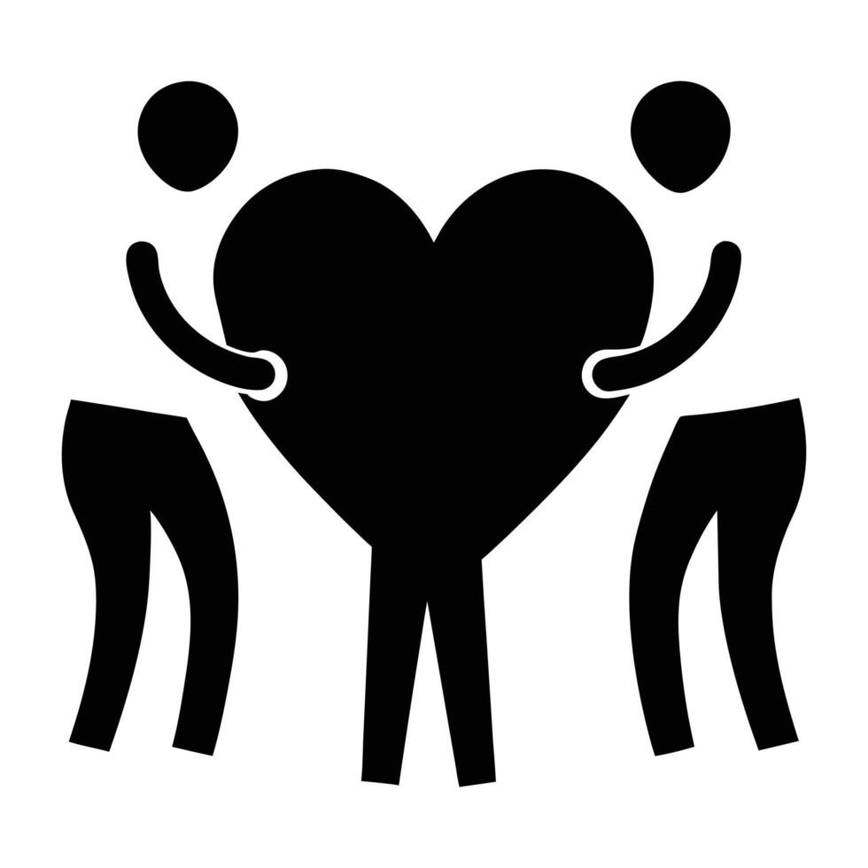 Two people holding a heart shape in the shape of a heart vector