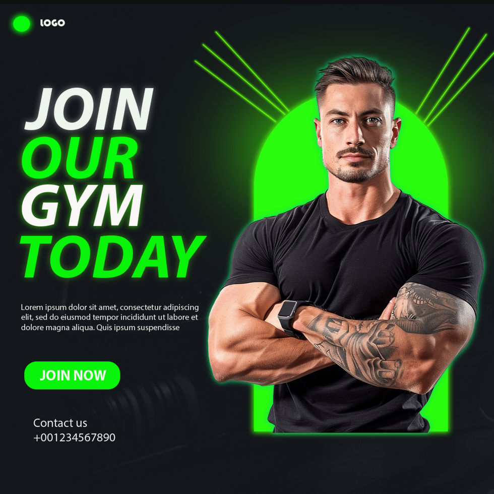 Gym and fitness social media banner template psd