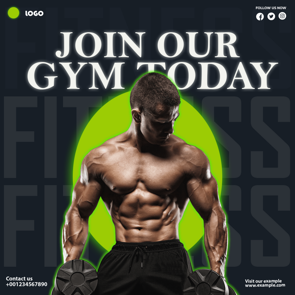 Gym fitness social media post template psd