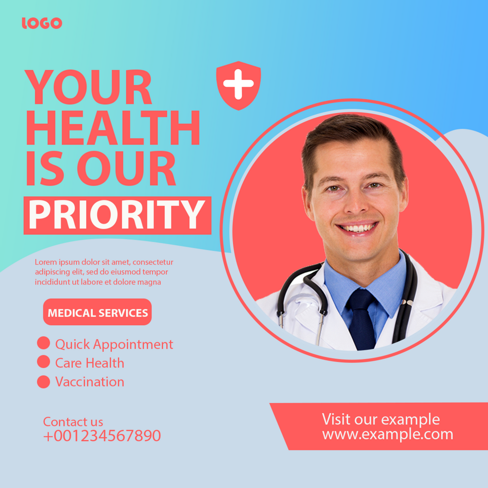 social media health post template psd