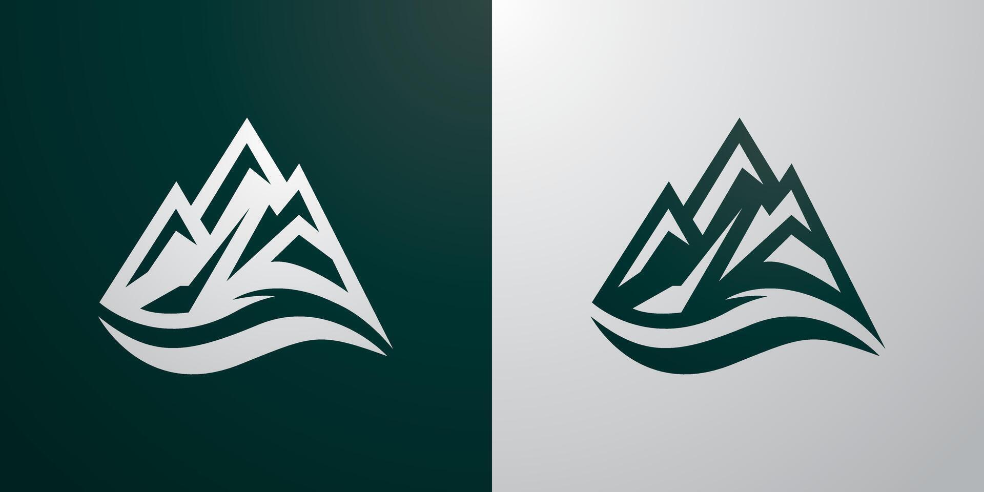 Simple mountain silhouette icon logo vector