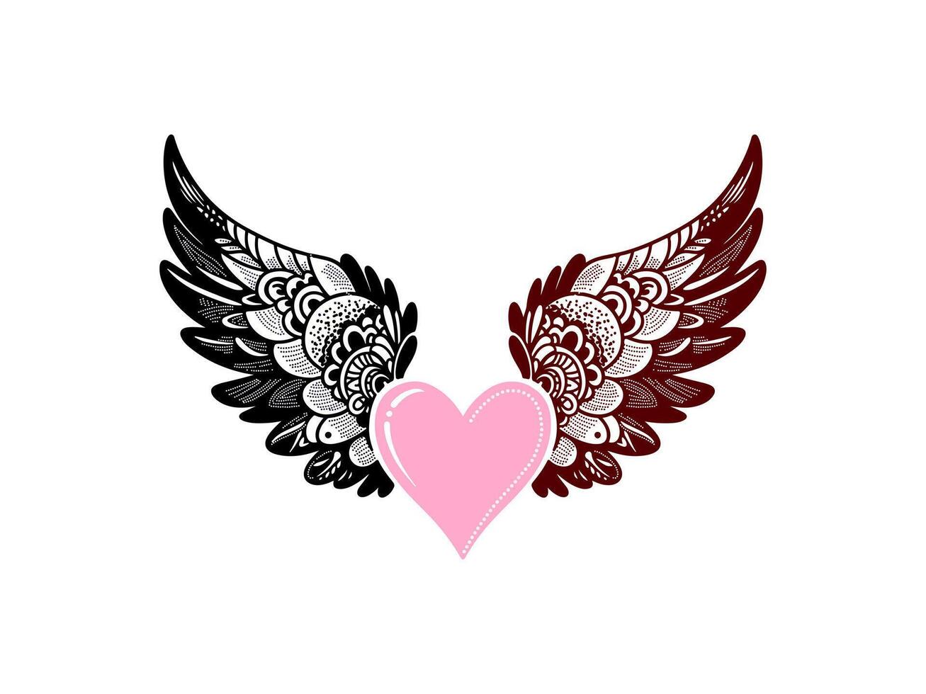 Elegant heart with wings in a creative design that celebrates love and freedom vector