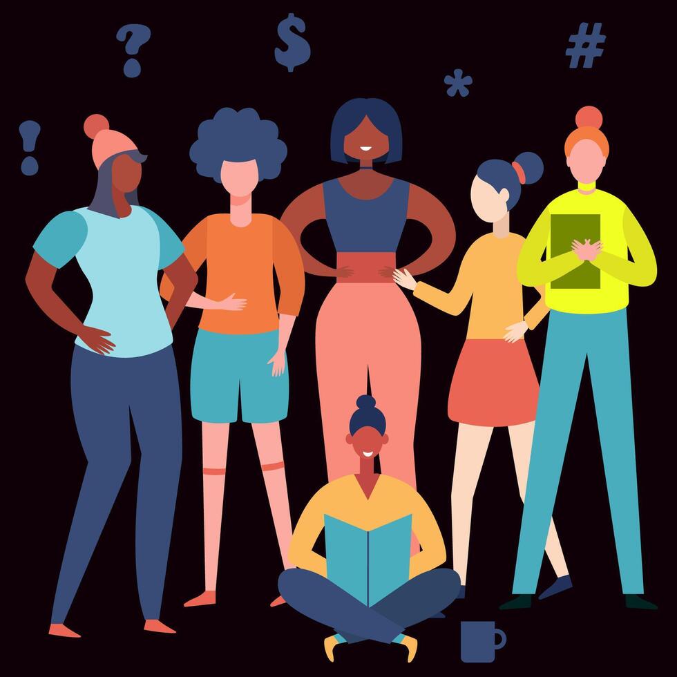 Empowered Women Diverse Connection Team vector