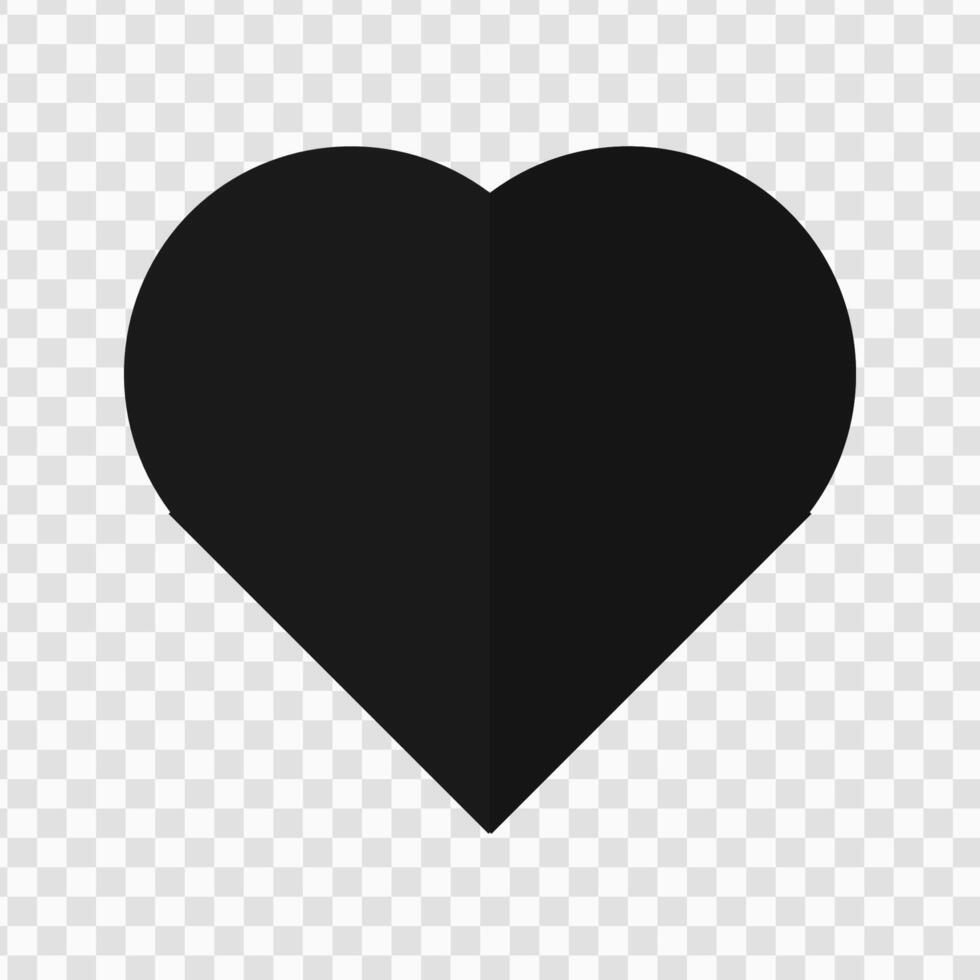 black heart icon isolated vector