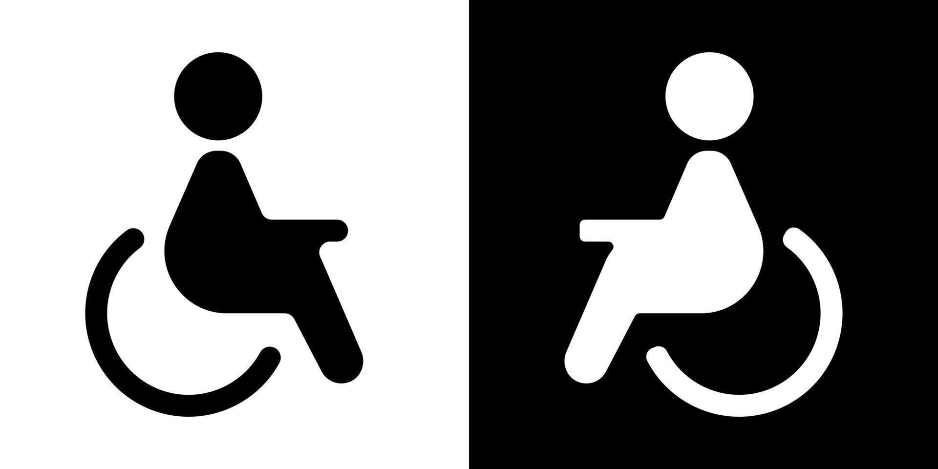 a black and white icon of a person in a wheelchair vector