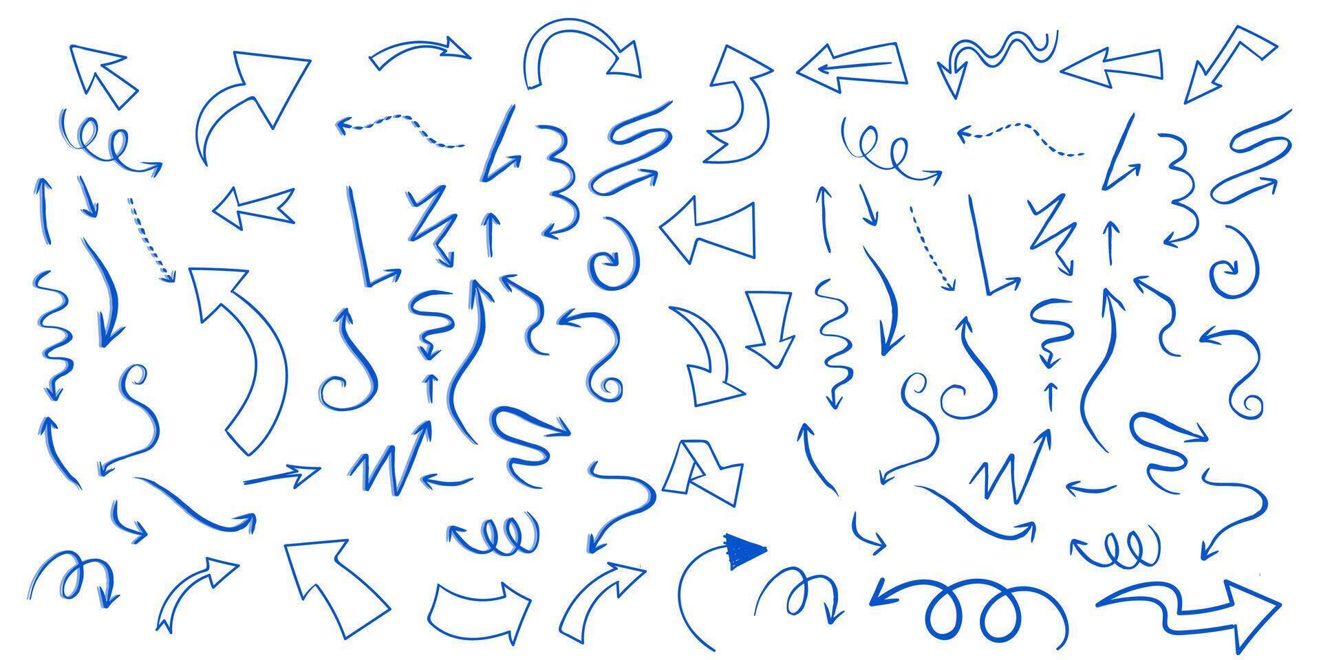 a set of various arrows icon on white background vector