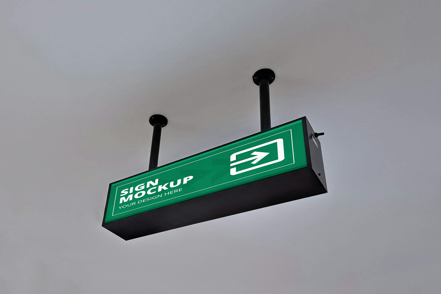 Hallway Sign Mockup psd