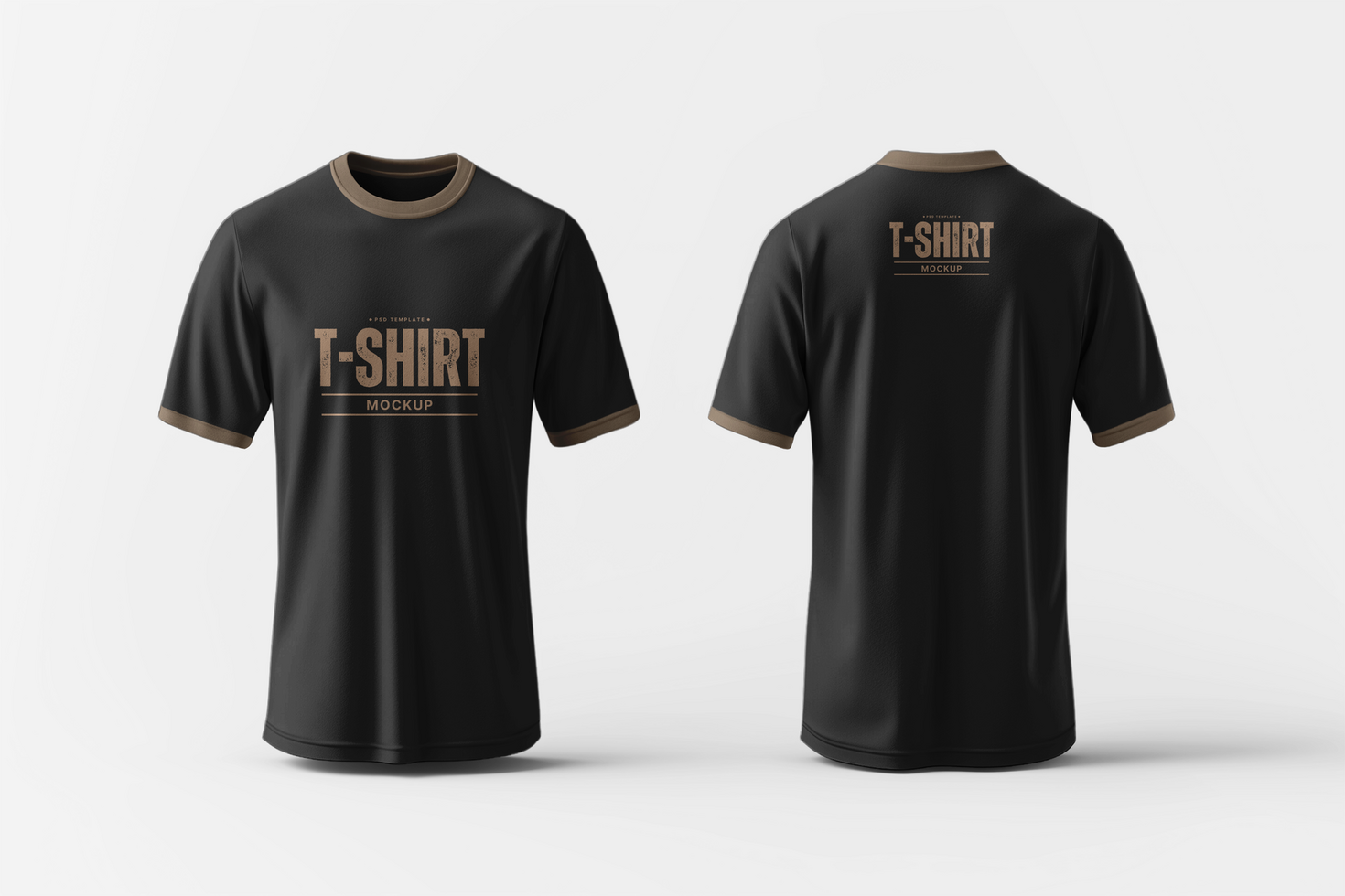 Front And Back View T-Shirt Mockup psd
