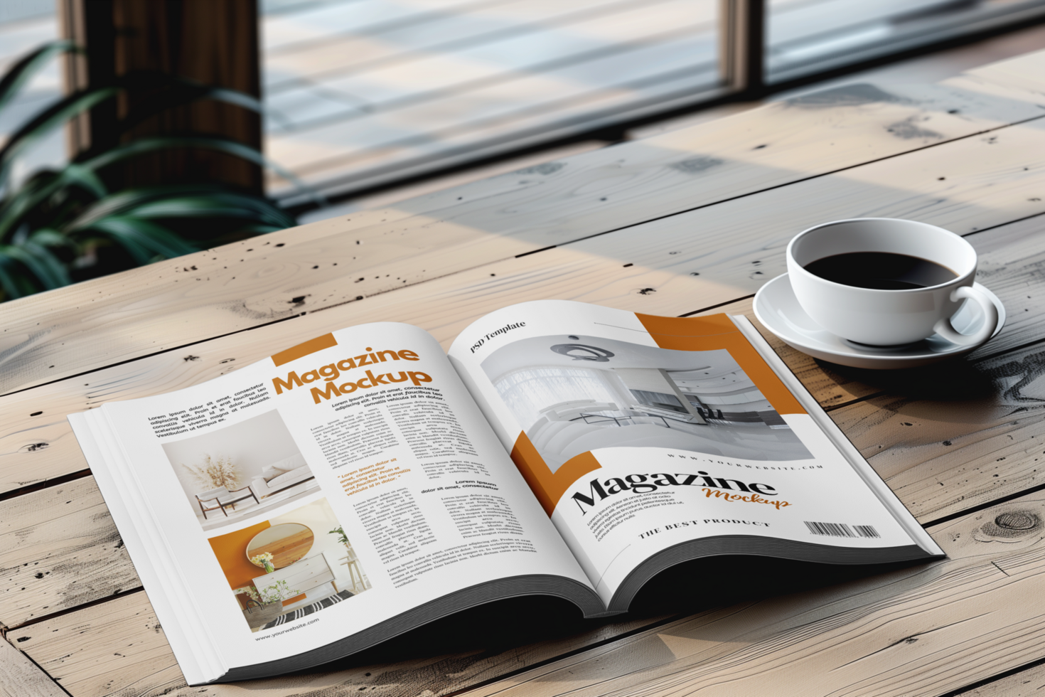 Clean Magazine Mockup psd