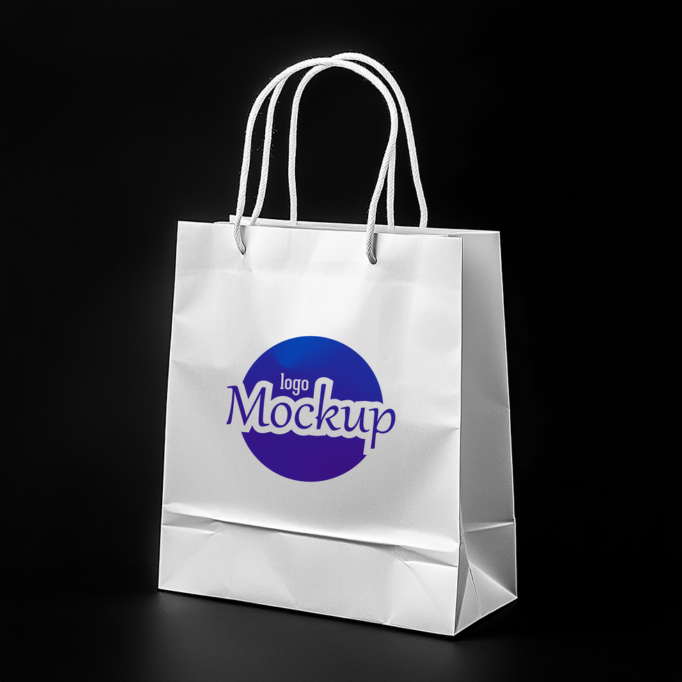 shopping bag Logo design mockup psd