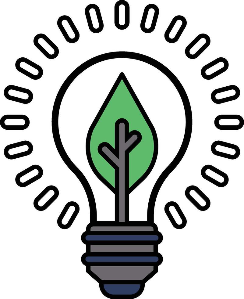 A light bulb with a leaf on it vector