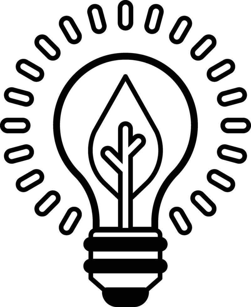 A light bulb with a leaf on it vector