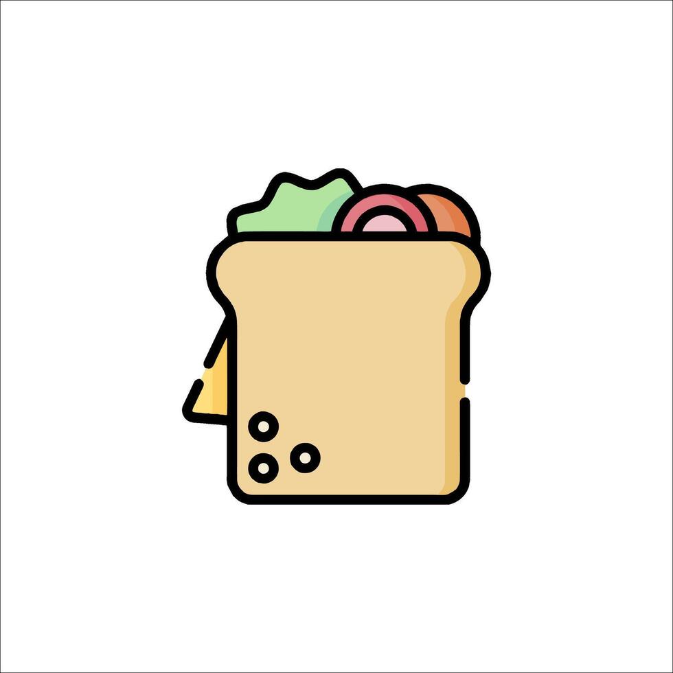 A sandwich icon with a slice of bread vector