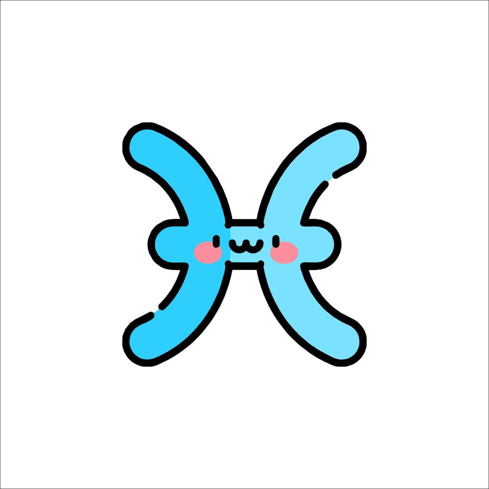 A blue zodiac sign with a smiley face vector