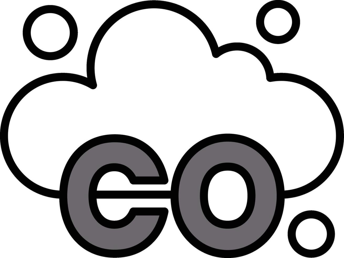 A cloud with the letters CO on it vector