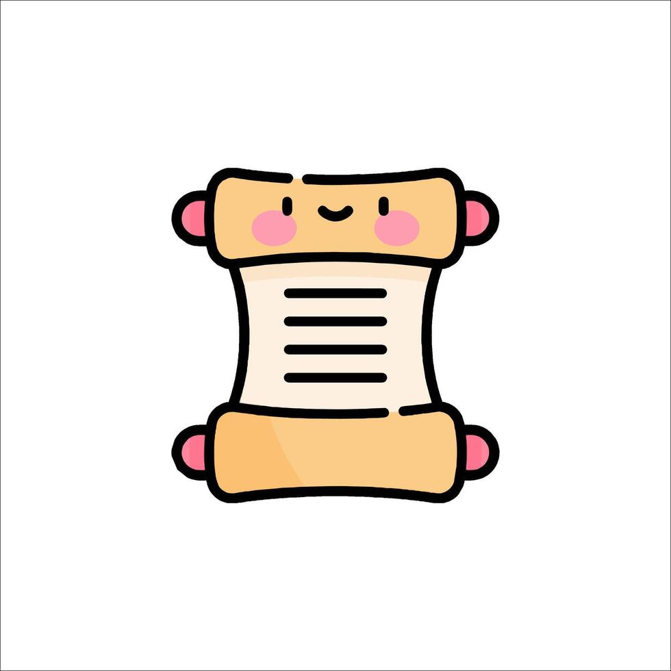 A cute little paper scroll with a smiley face vector