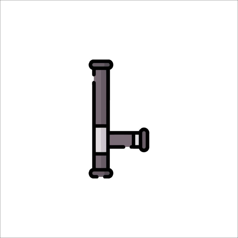 A pipe with a handle on it in a flat style vector
