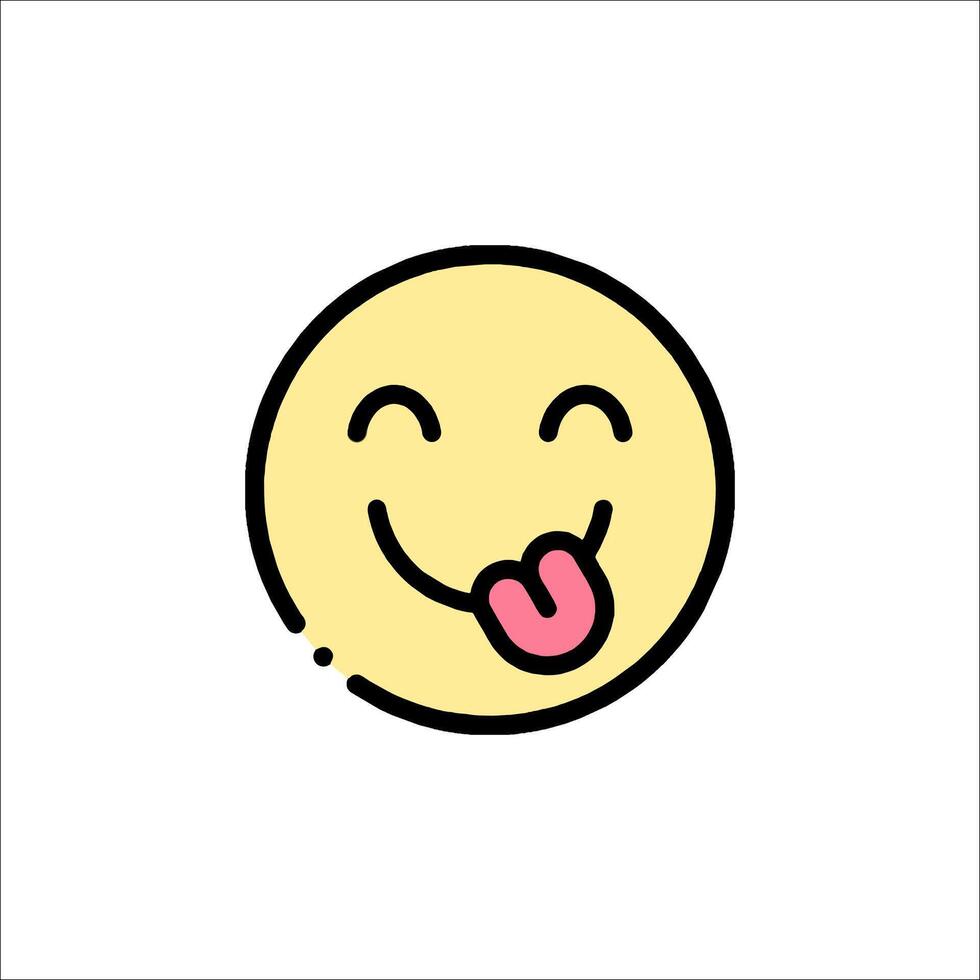 A smiley face with a tongue sticking out vector