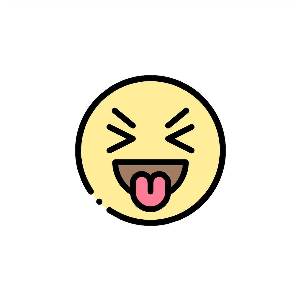 A cartoon emoticion with tongue sticking out vector