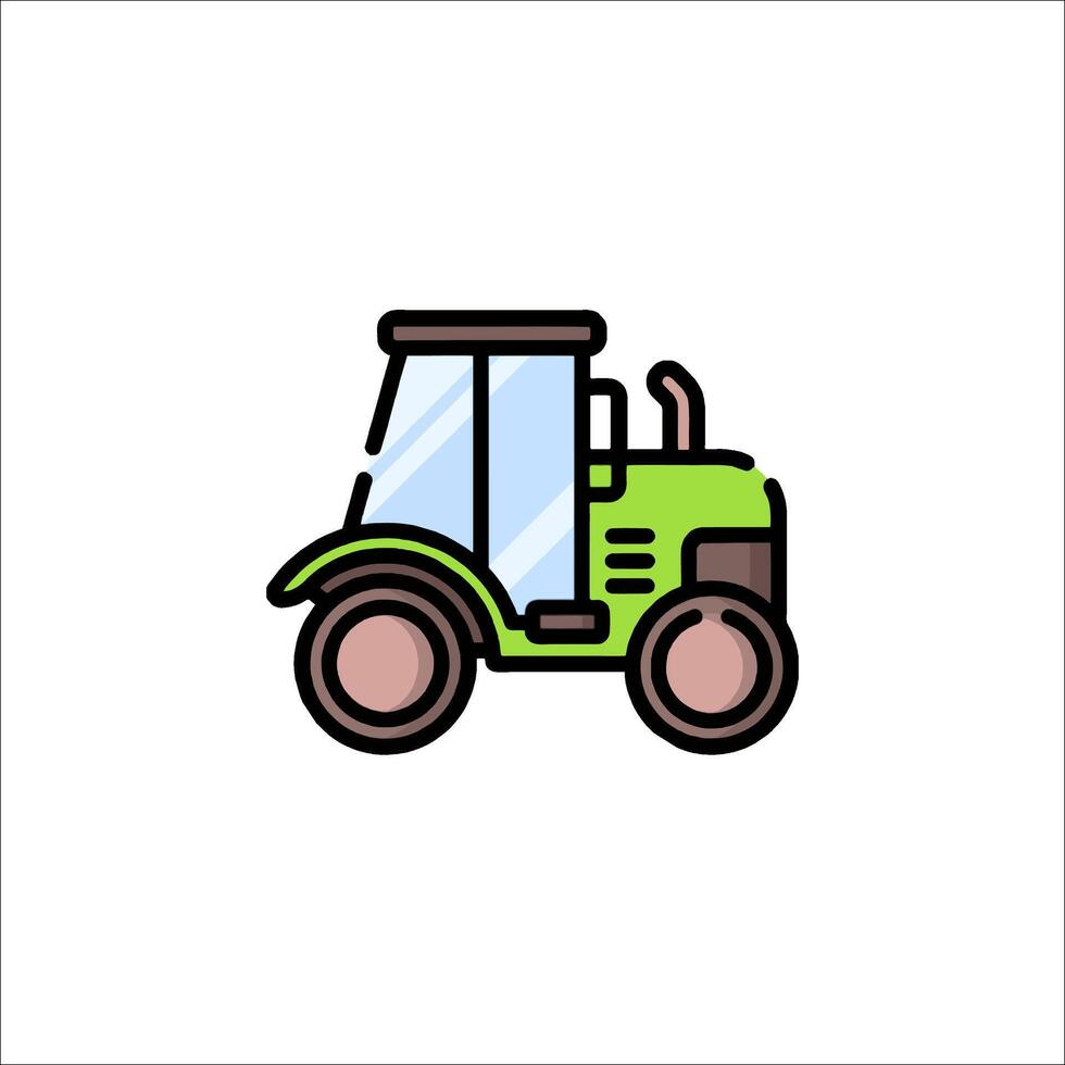A green tractor icon on a white background vector