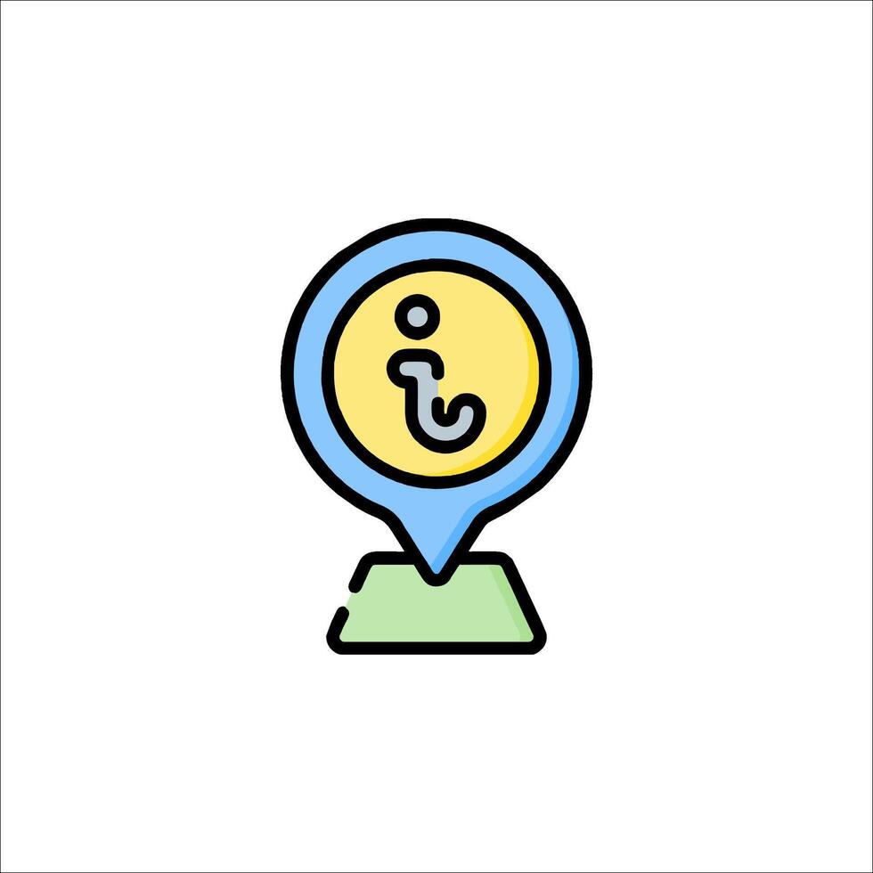 A map pin with a fish on it vector