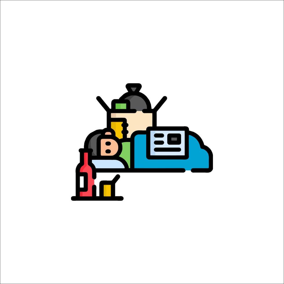 A man sitting on a couch with a bottle of beer vector