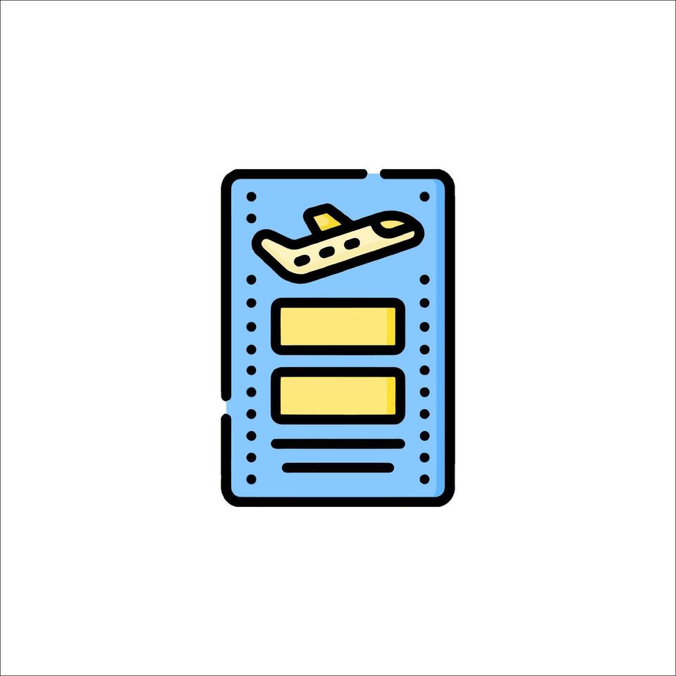 A ticket with a plane on it vector