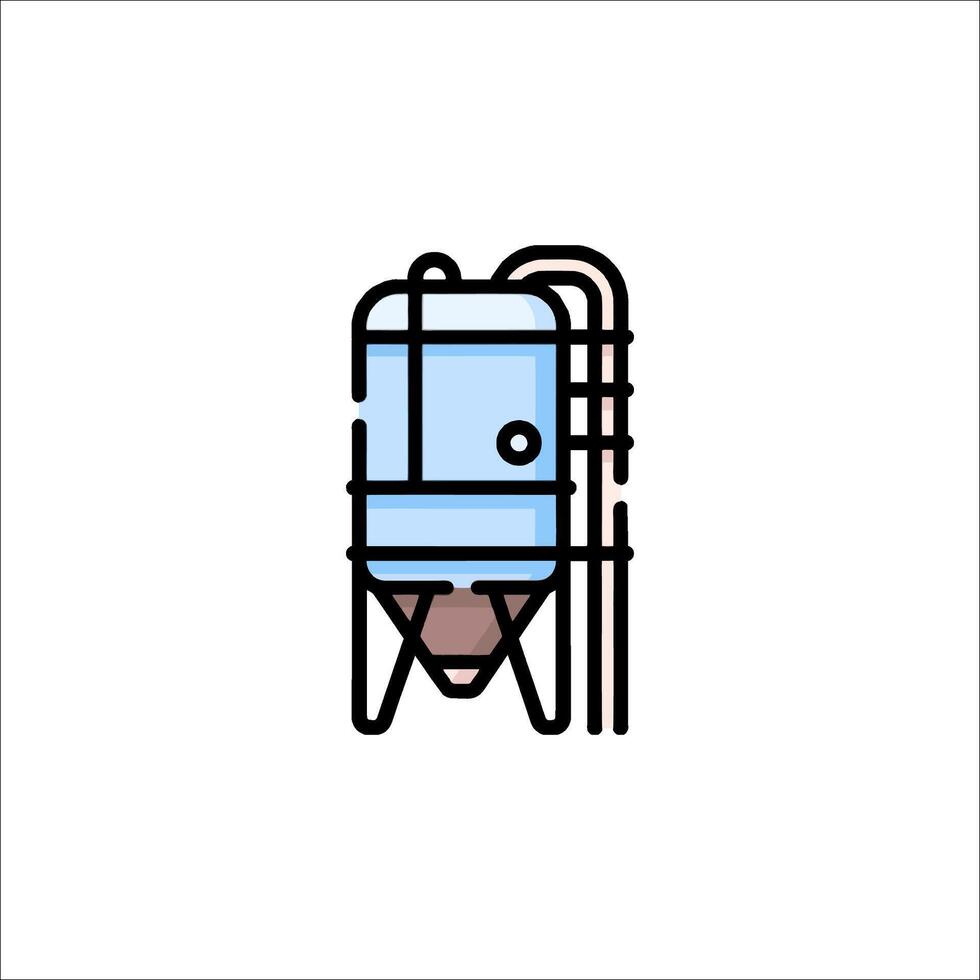 A blue and white icon of a water tank vector
