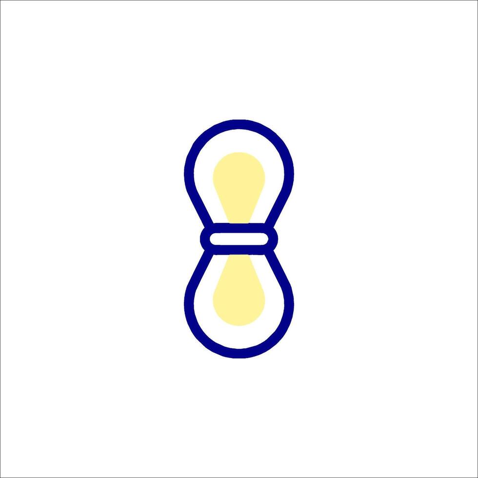 A blue and yellow icon of a clock vector