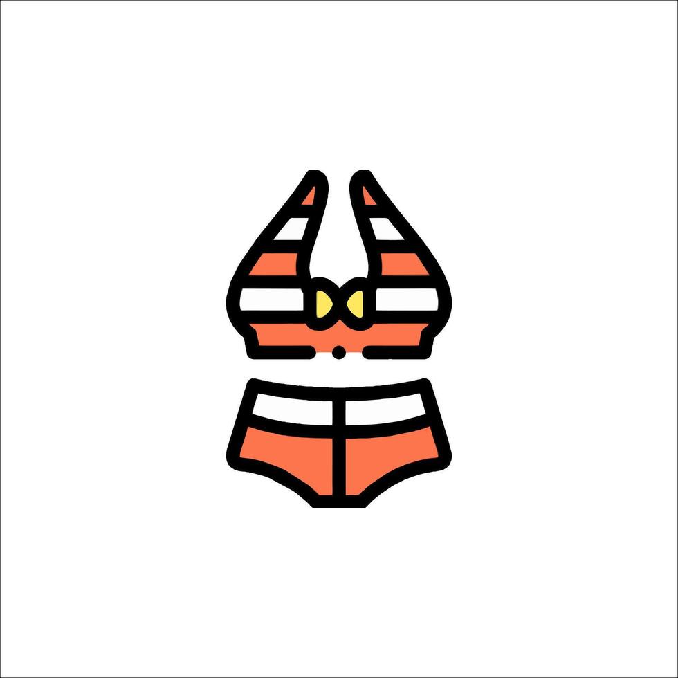 A bikini top and shorts on a white background vector