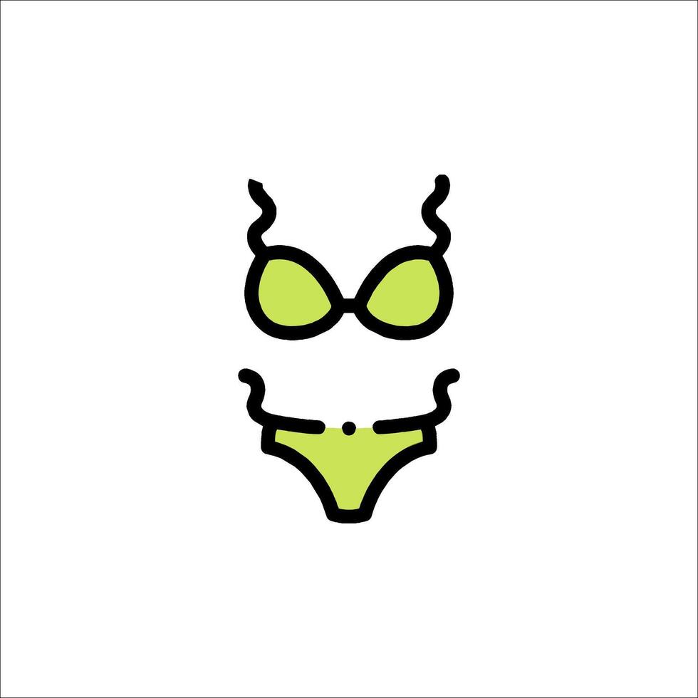 A green bikini with a green bow on it vector