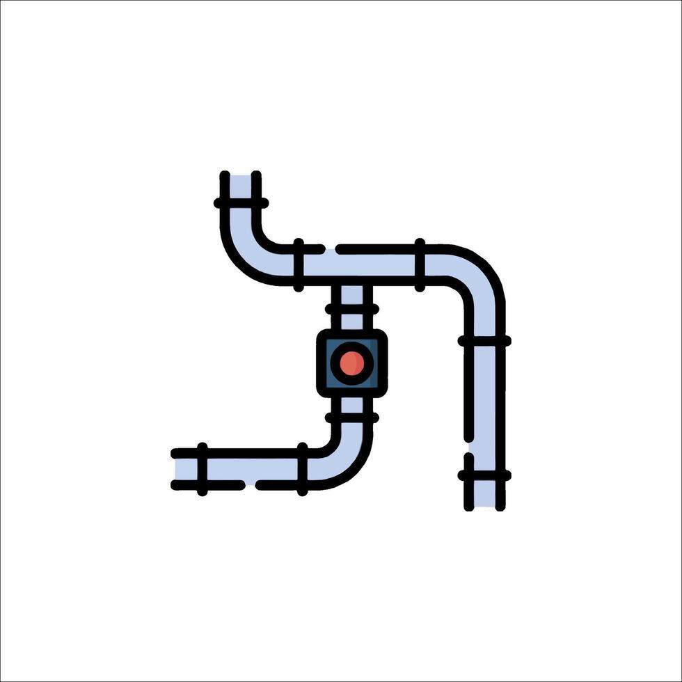 A pipe with a red light on it vector