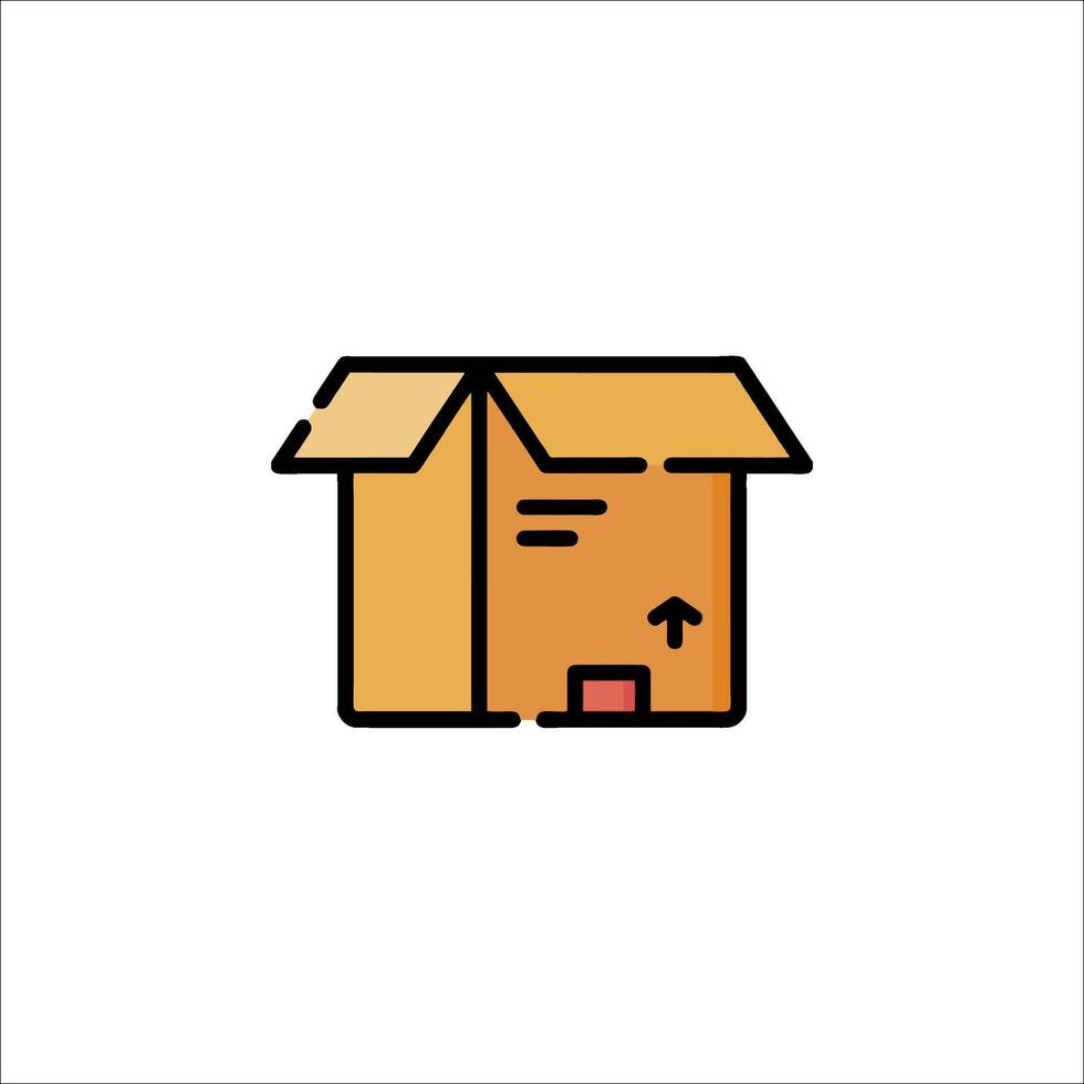A box with a red arrow pointing to it vector