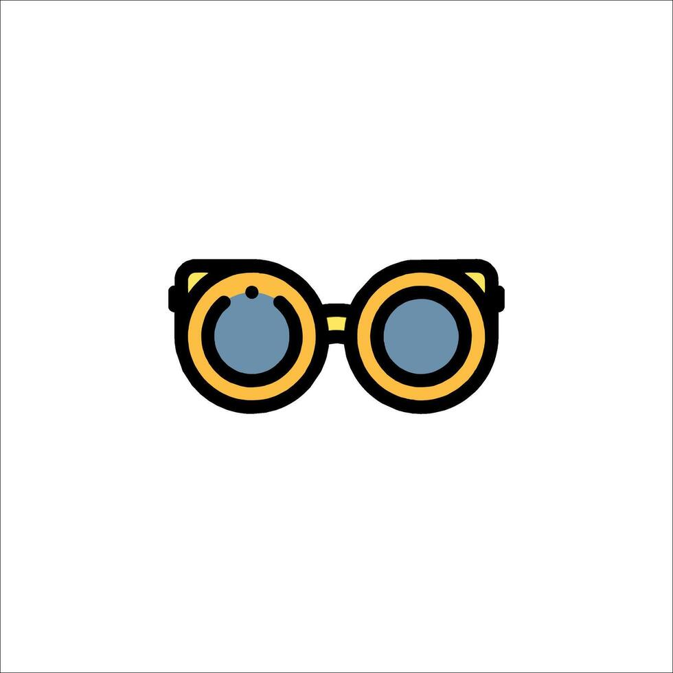 A pair of glasses with a yellow and blue frame vector