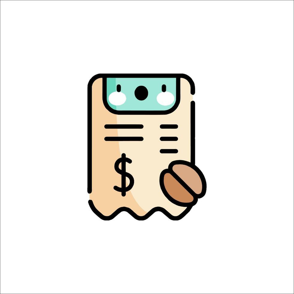 A coffee and a receipt icon vector