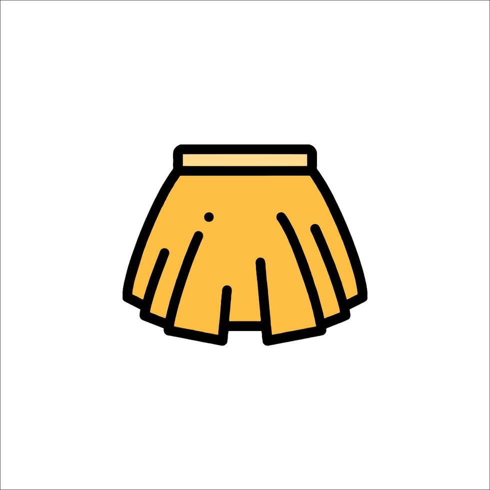 A yellow skirt icon on a white background vector